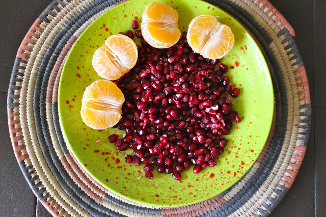 clementines and pomegranate for healthy snack winter season